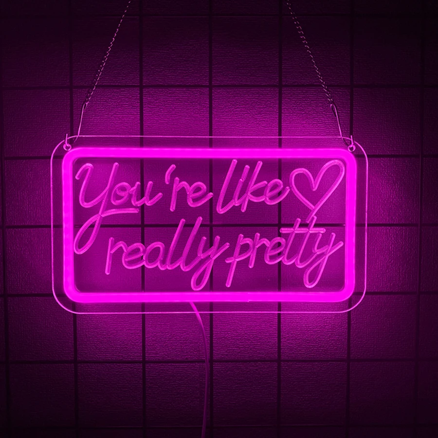 neon doprowadziło robić sypialni, salonu kosmetycznego, baru, na prezent na imprezę, zasilany przez USB, neon z serii \"Jesteś naprawdę ładna\" robić dekoracji ścian: Zielone jabłko