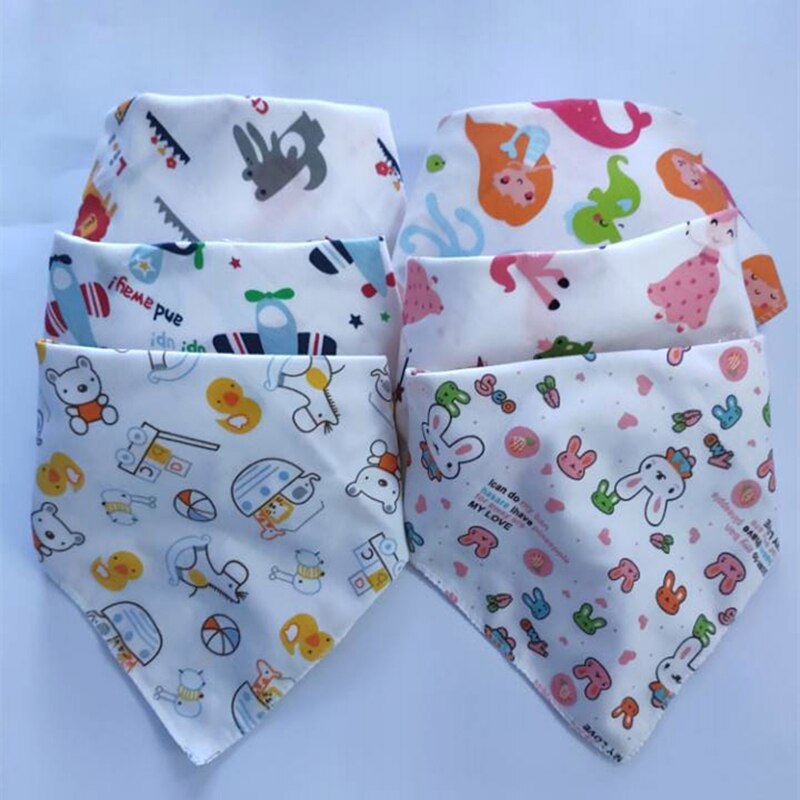 neue Baby Lätzchen Dreieck Doppel Baumwolle Lätzchen Cartoon Print Speichel Handtuch Baby Jungen Mädchen Fütterung Schürze Baumwolle Bandana Lätzchen