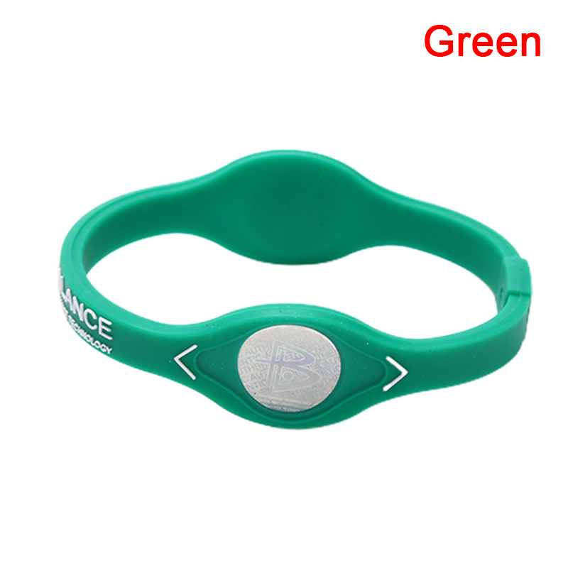 Power Balance Energy Health Bracelet for Sport Wristbands Ion Silicone Band: Silver Plated
