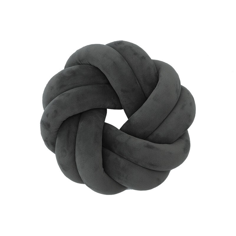 Almohada con nudos para decoración del hogar, cojín trasero hecho a mano de 30CM, suave, de felpa, para sofá y cama: 5
