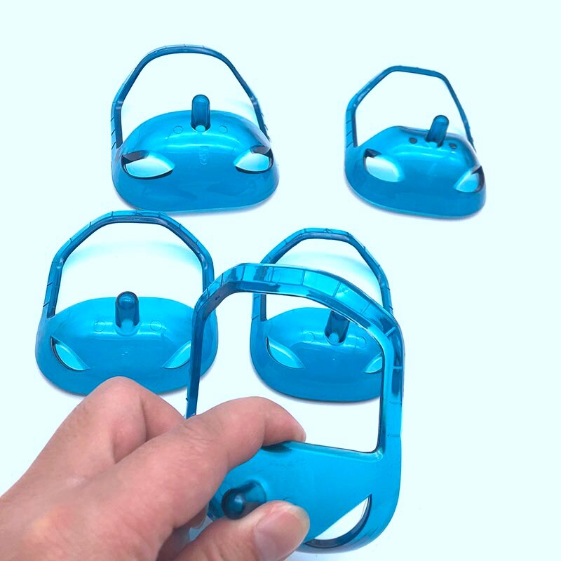 5Pcs/Set Symmetric Cut Goatee Neck Line Mustache Grooming Beard Styling Care Beard Shaping Shaving Tools-Clear Blue