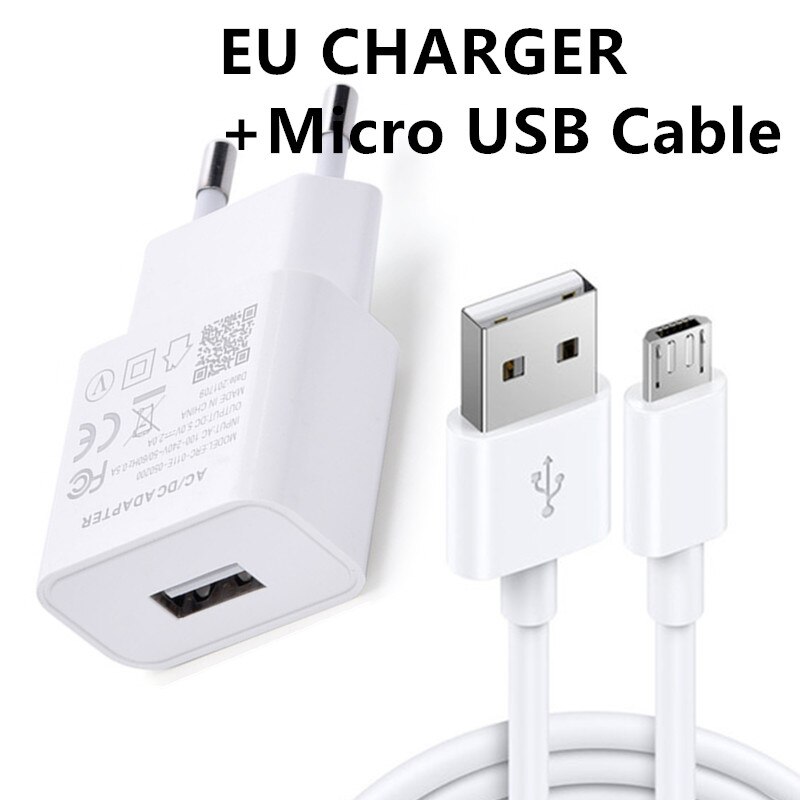 Voor Xiaomi Redmi 7 6 6A 5 Plus 4A 4X Note 8 5A 4 5 7 Pro S2 Mi 9 se A1 A2 8 Lite Usb 2A Oplaadkabel Lader Voor Huawei P30 Lite: EU Plug Micro Cable