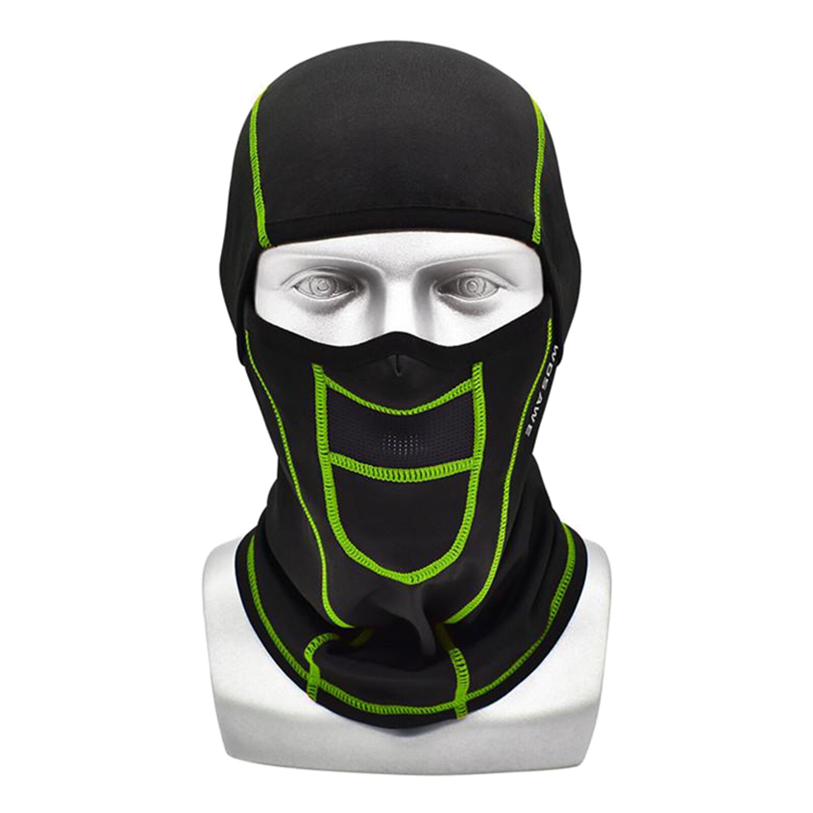 Pasamontañas para hombre y mujer, mascarilla de esquí facial para invierno, calentador de cuello de cara completa, bufanda para esquiar, snowboard, Motociclismo: Green