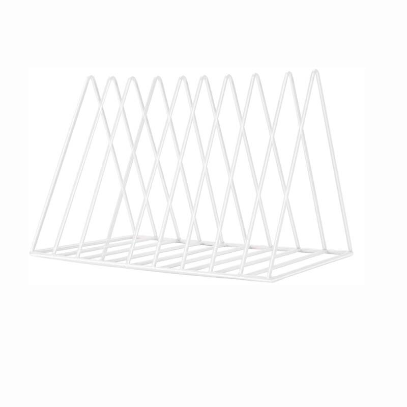 Porte-revues blanc à 9 fentes, trieur de fichiers de bureau, organisateur de bibliothèque triangulaire, décoration pour le bureau et la maison