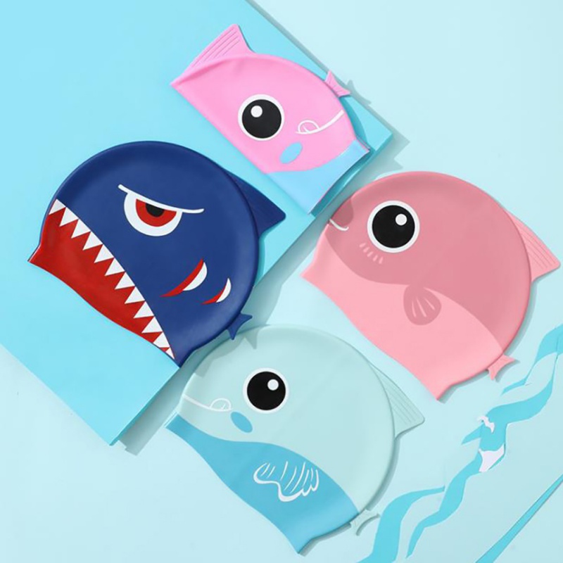 freundlicher Schwimmen Kappen Jungen Mädchen Silikon Schwimmen Schwimmbad Kappe Wasserdichte Ohr Schützen freundlicher Karikatur Tauchen Hütte für Wasser Sport