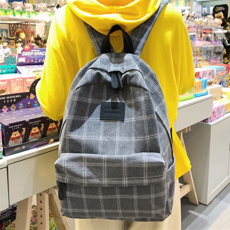 Hocodo Plaid Vrouwen Rugzak Student Leuke Schooltas Rugzak Vrouwelijke Mochilas Feminina Schooltassen Voor Tiener Girs Canvas Tas