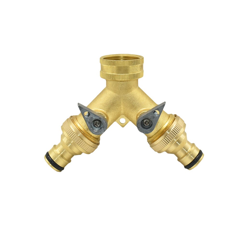 Brass 3/4" 2-way Garden Tap Y Irrigation Valve Hose Water Splitter Garden Hose Quick Connector 1 Set: B
