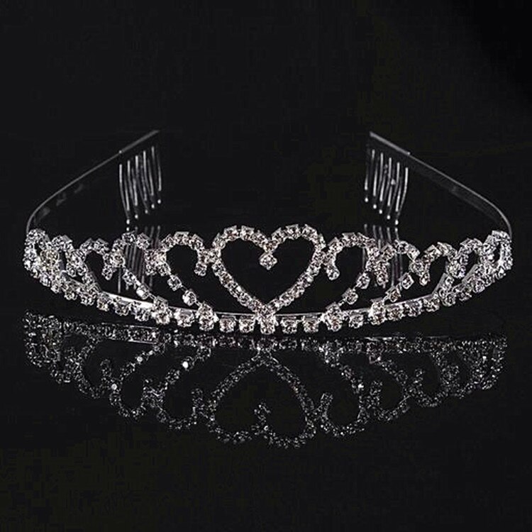 Pearl Inlaid Crowns Tiaras Bridal Wedding Jewelry Accessories Princess Birthday rhinestone Crystal Tiara: 8