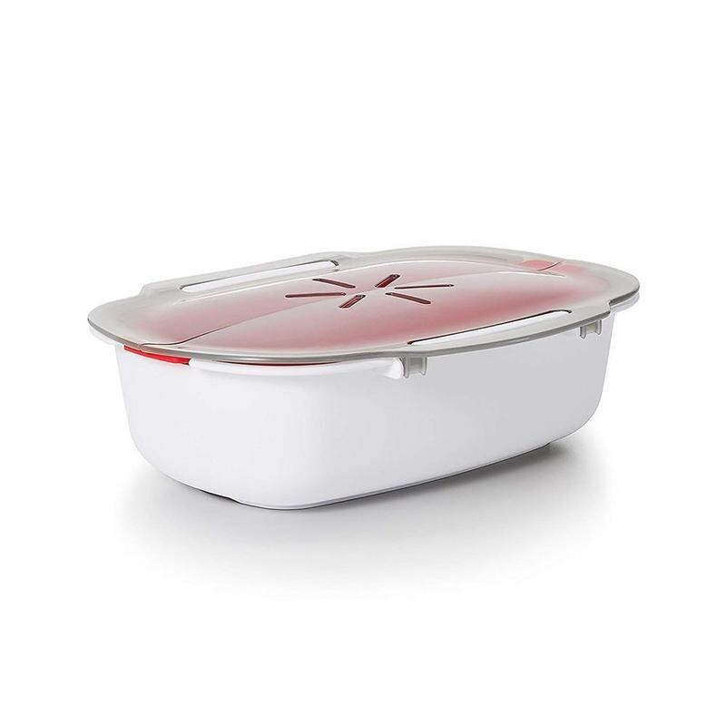 Microwave Steamer Food Grade PP Steaming Dish Microwave Oven Steamer Basket Fish Meat Vegetables Food Steamer Kitchen Cookware: Default Title