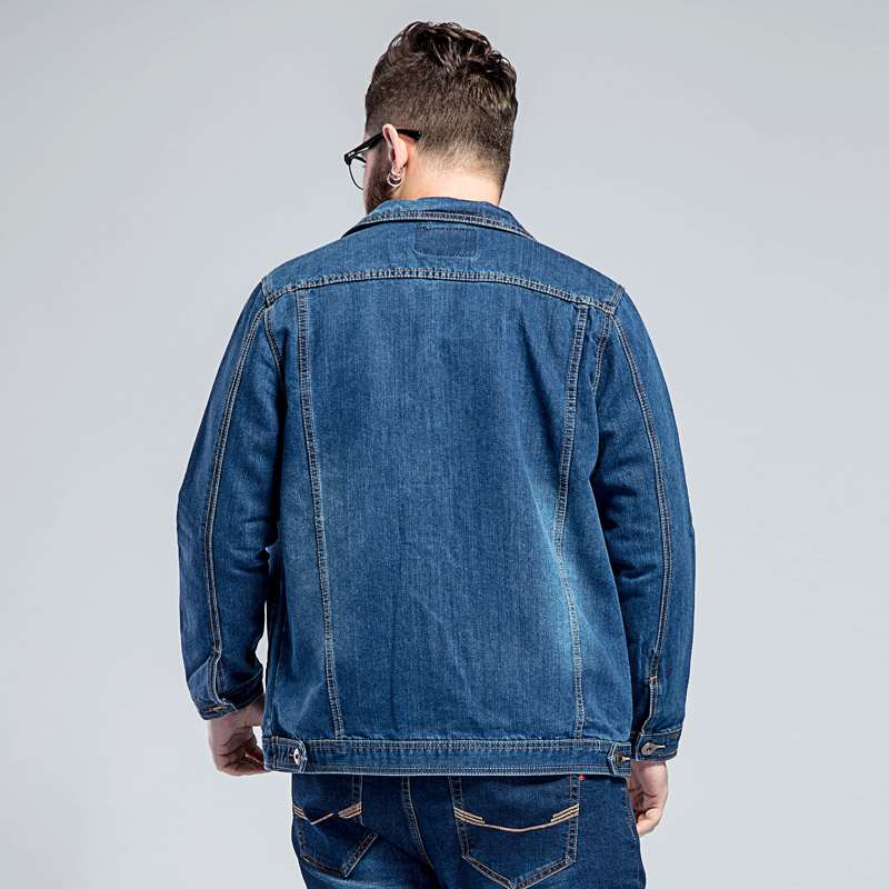 Jeansjacka herr höst vår klassisk plus storlek 7xl 6xl 5xl 4xl 8xl oversize klädstativ krage ledig jeansjacka herr