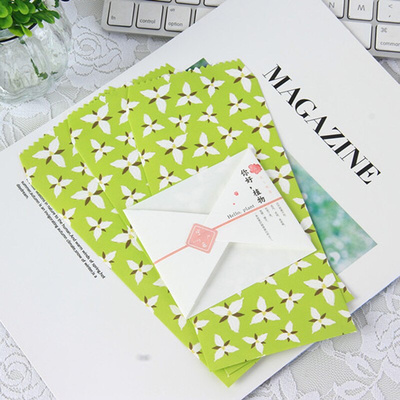 20 pcs/lot Plant Flower Paper Envelope Card Collage Passionate Mailing Children Students Prize Letter Paper