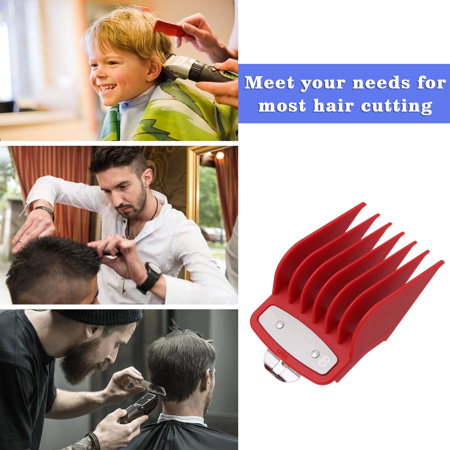 8 maten Gids Kam Set Tondeuse Snijden Kammen Gids Attachment Limiet Kammen Kapper Vervanging Haar Styling Tool Salon