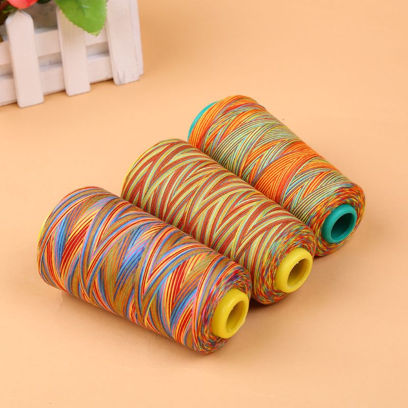 måler flerfarget graident regnbue polyester broderi sytråd søm garn håndverk strikke tilbehør rekvisita