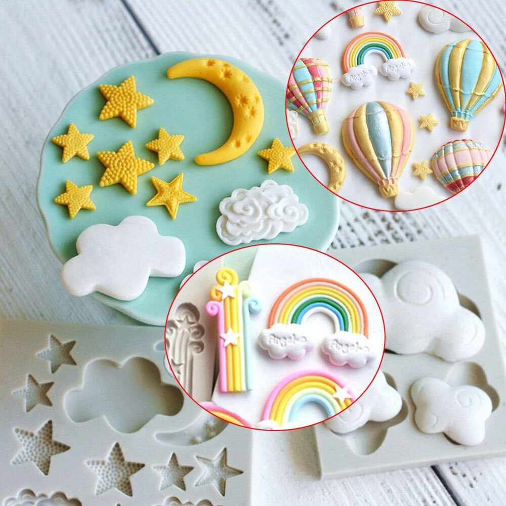 1 Pcs Balloon Rainbow Silicone Mold Cake Chocolate Fondant Sugar Craft Candy Clay Baking Tool Cake Decor DIY Craft