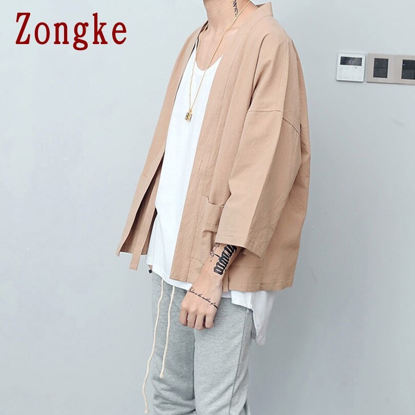 Chemise kimono à manches courtes pour homme, coupe slim, en coton, décontractée, de marque, taille m -2xl
