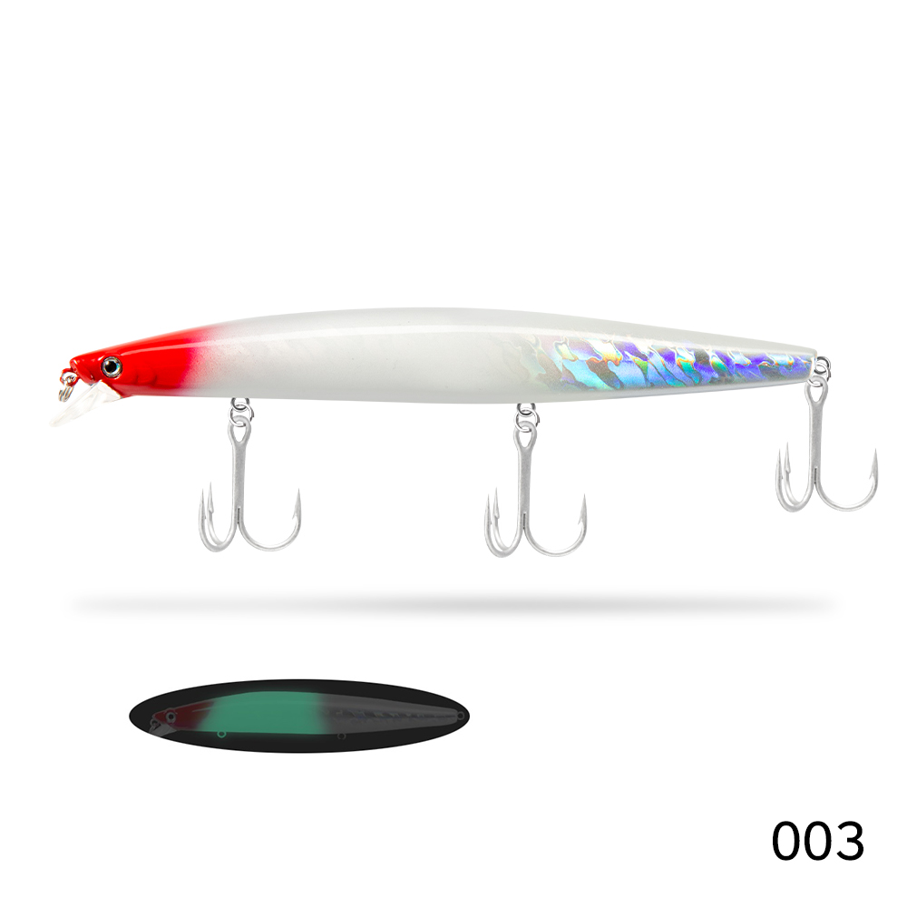 D1 Nowy2021 cichy wabik morze Wędkarstwo 163F 32G Ruchomy duża Strzebla160F twardy wabik z gitara basowa Pstrąg świetlny długo odlew rozetka walca DT5002: Czerwony