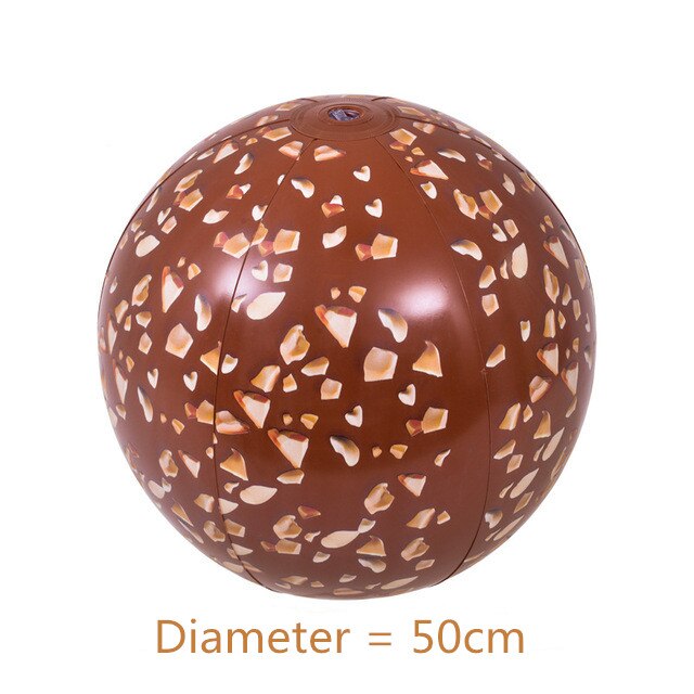 PVC Flashing Ball Color Inflatable Beach Ball Transparent Water Toy Photo Props Outdoor Summer Water Fun Swim Toys: Chocolate