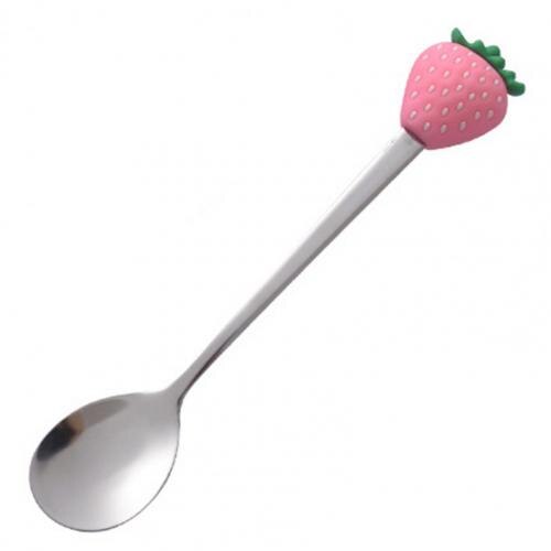 Thee Lepel Schattige Handige Fruit Vormige Mini Cartoon Ijs Scoop Voor Restaurants: L Pink Strawberry