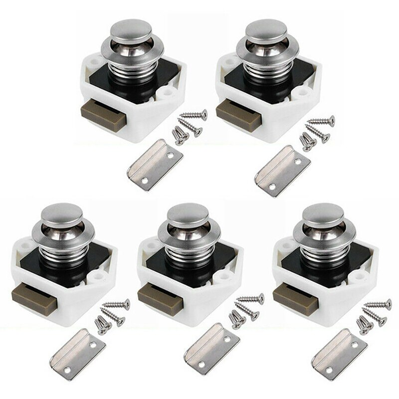 YO-5X Push-Lock Furniture Locks Push-Button Locks For Boat Caravan Motorhome: Default Title