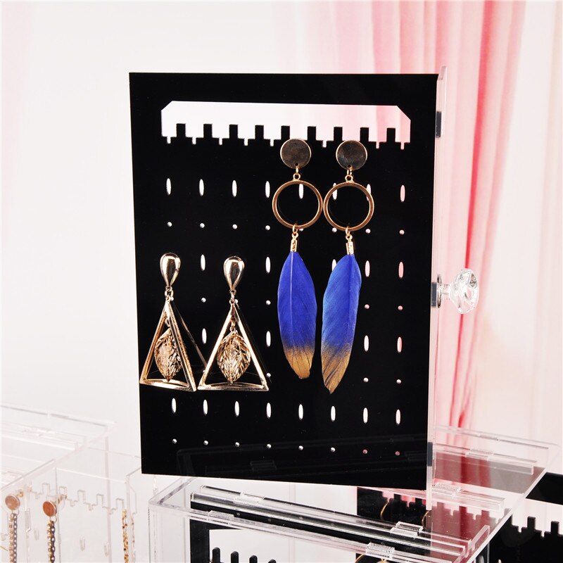 Jewelry Organizer Storage Box Necklace Display Case Earrings Bracelet Hanger Decoration Girls Women Makeup Storage Case