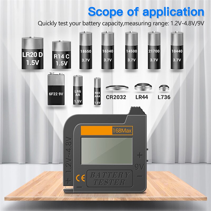 AA/AAA/C/D/9V/1.5V Universal Button Cell Battery Tester Volt Checker Handheld Cell Battery Checker Tools