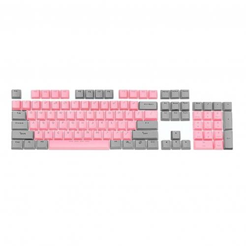 104Pcs Wear-resistant Backlight Key Caps Replacement Kit for Mechanical Keyboard 104 Keys Replacement Button for Gamer Keyboard: Gray Pink