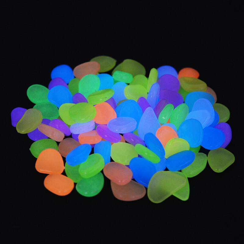 100pcs Garden Pebbles Outdoor Decoration Accessories Glow Stones Walkways Garden Path Patio Lawn Garden Luminous Decor Pebbles