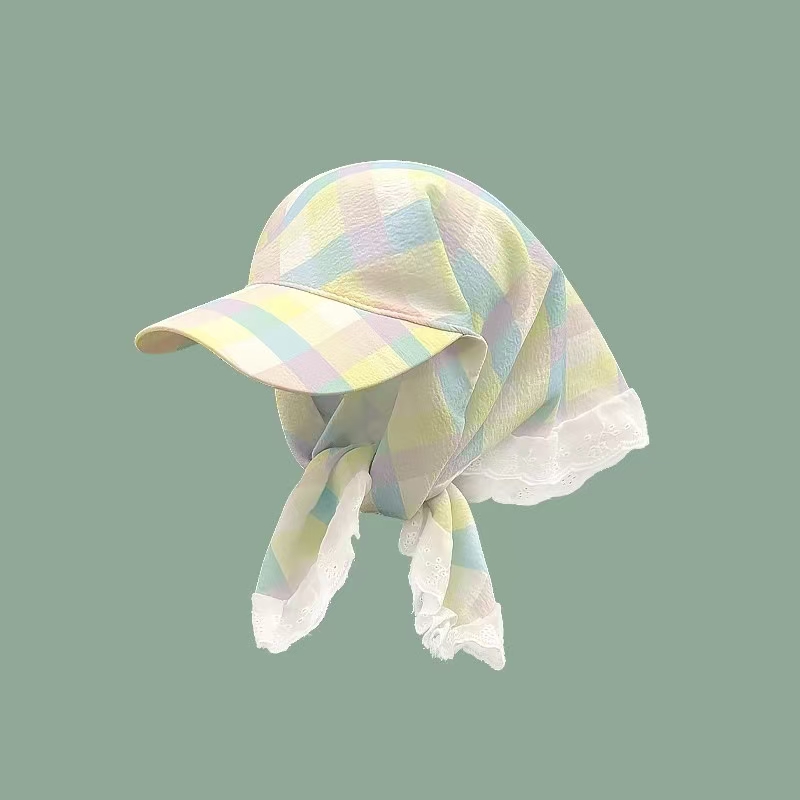 Baseball Cap met grote rand 2025, hoofddoek, zomerzonneschermhoed, Koreaanse versie, vlinderboog, dameszonnehoed: Black