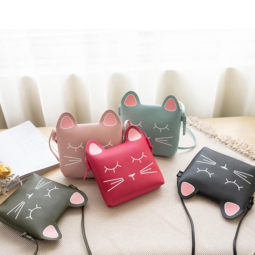 PinShang Damen Kinder One-schulter Katze Muster Satchel Mini Telefon Tasche