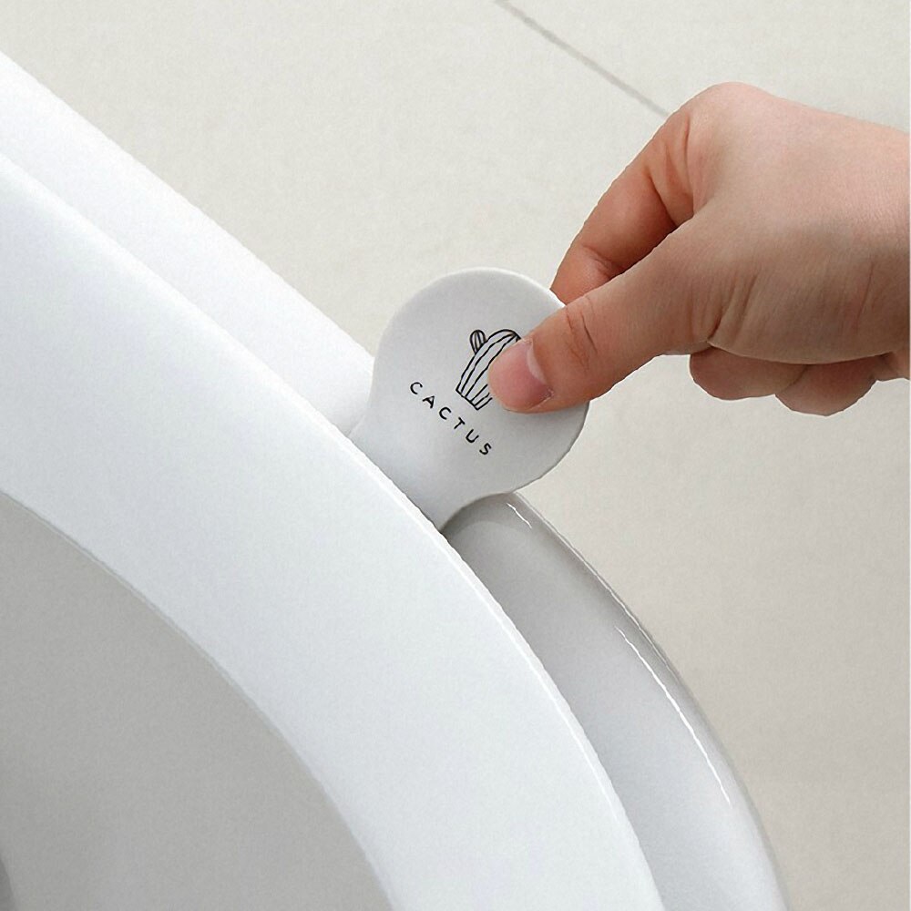 Portable Toilet Seat Cover Lifter Cute Cactus Leaf Toilet Lid Lifting Sanitary Closestool Seat Cover Lift Handle Toilet Set