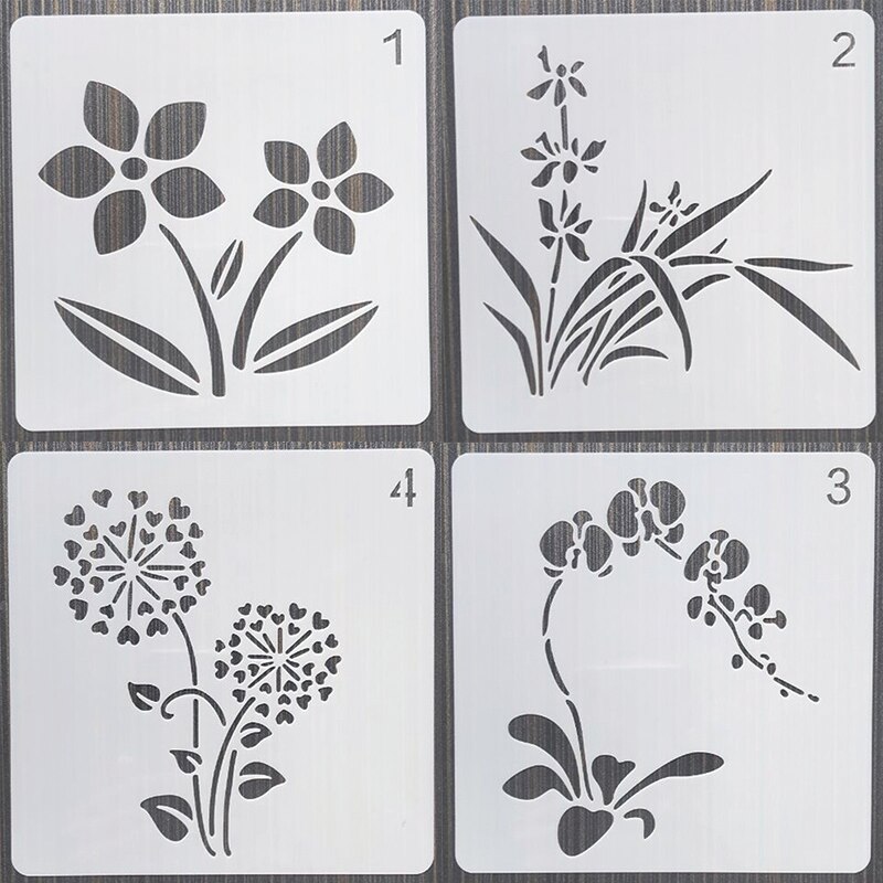 1 sztuk 13Cm kwiat wielokrotnego użytku DIY nawarstwianie szablony malowanie ścian meble kolorowanka szablony robić albumu szablon robić dekoracji: dc1234