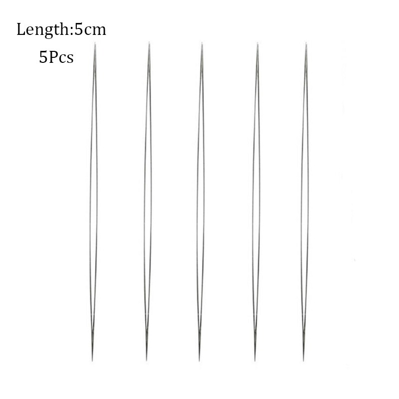 Aguja para cuentas abiertas, aguja para cuentas, manualidades con cuentas, aguja para cuentas, suministros de cuentas, alfileres hechos a mano, accesorios de joyería, herramientas, 5 uds.: 5.5cm 5Pcs