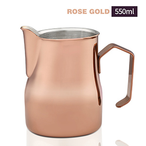 550ml 750ml Milk Frothing Jug Espresso Coffee Pitcher Barista Craft Coffee Latte Stainless Steel Espresso Milk Jug: Rose gold  550ml