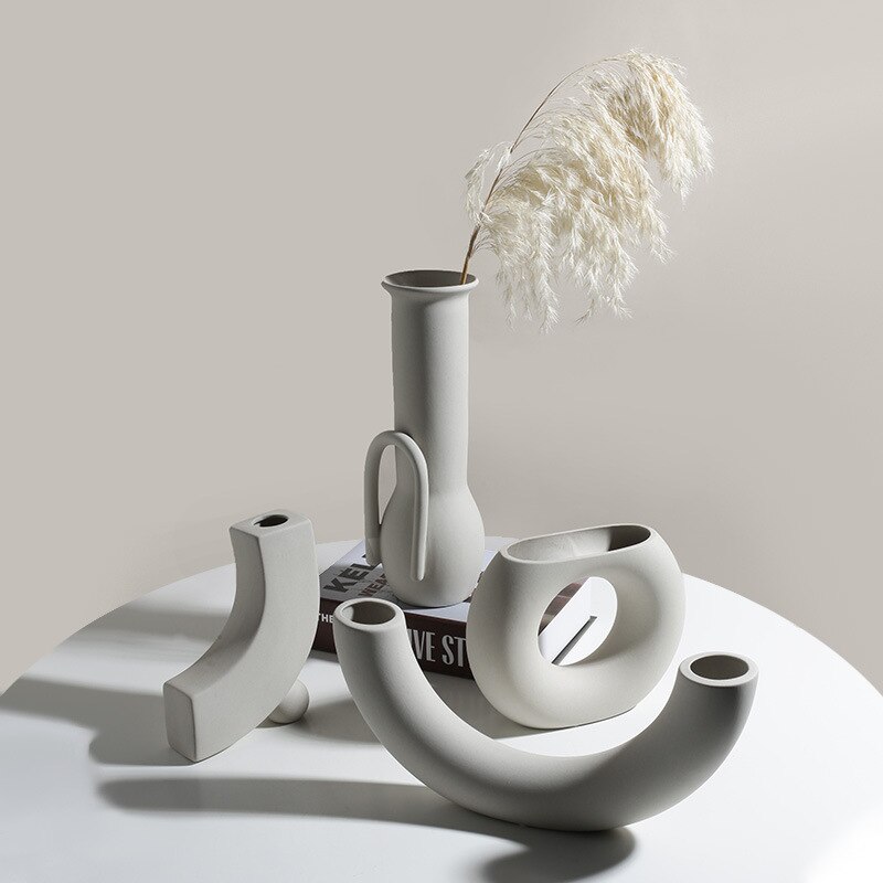 Nordic Home Decor Ceramics Vase Ceramics Living Room Decoration Flower Vase Desktop Flower Pots Decorative Plant Vase