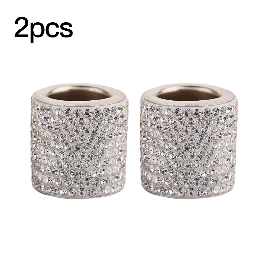 2 uds. Reposacabezas de asiento, decoración de Collar de diamantes de imitación, reposacabezas automotriz, decoración de anillo de cristal, amarillo: Negro