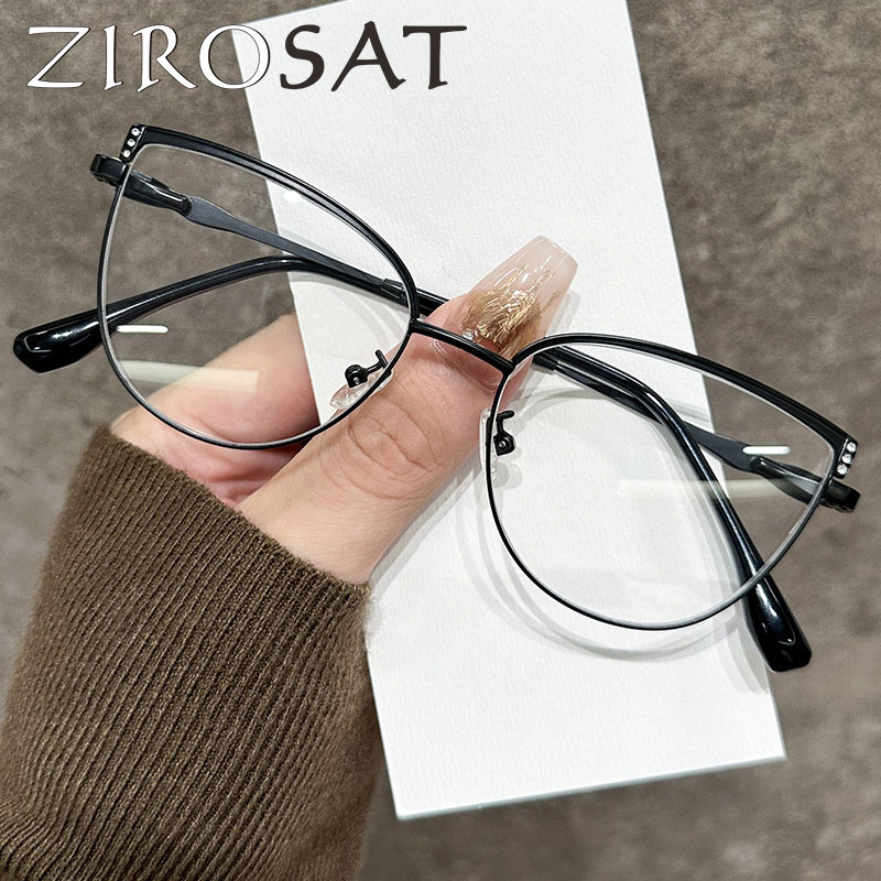 ZIROSAT J9289 Optical Glasses Alloy Frame Prescription Eyeglasses Rx Women Glasses for Female Eyewear