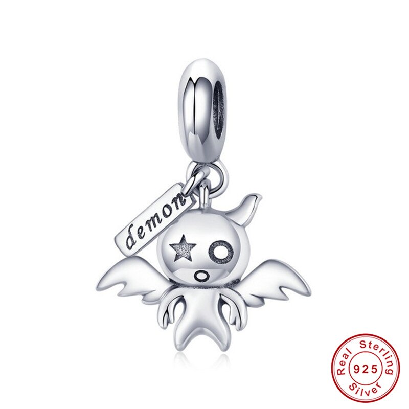 fit Europe Original Bracelet Skull Beads Charm 925 Sterling Silver Necklace Pendant Witch Pumpkin Car Halloween Jewelry