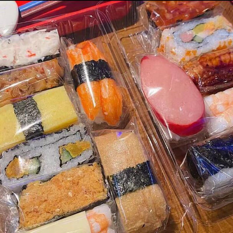 1600pcs Sushi Plastic Film Transparent Clear Anti-fog Rice Ball Onigiri Packing Sheet Paper Food Wrapper