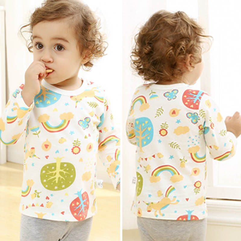 Leuke Cartoon Gedrukt Baby Sweatshirt Herfst Winter Warm Kid Meisje Jongen Doek Uitloper Zachte Katoenen Lange Mouw Baby Peuter Tops