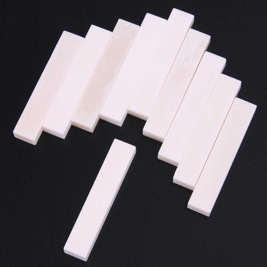 10Pcs Blank Bone Nut Voor Gitaar 55X6X10Mm Luthier Diy