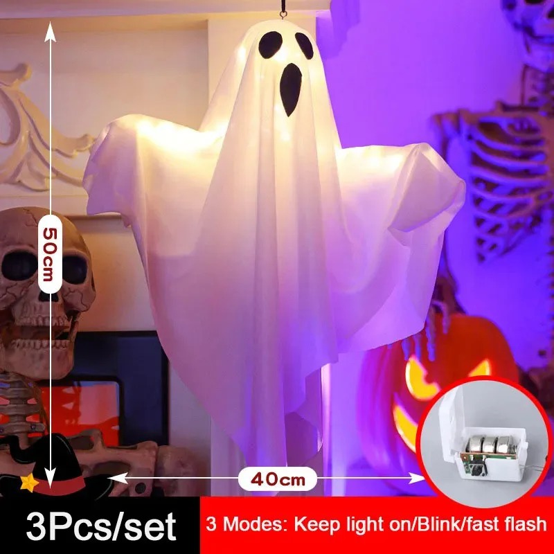 1/3/5PCs LED Glow Heks Ghost Party Halloween Decoratie voor Thuis Binnen Buiten Spookhuis Bar horror Opknoping Hanger Props: Goud