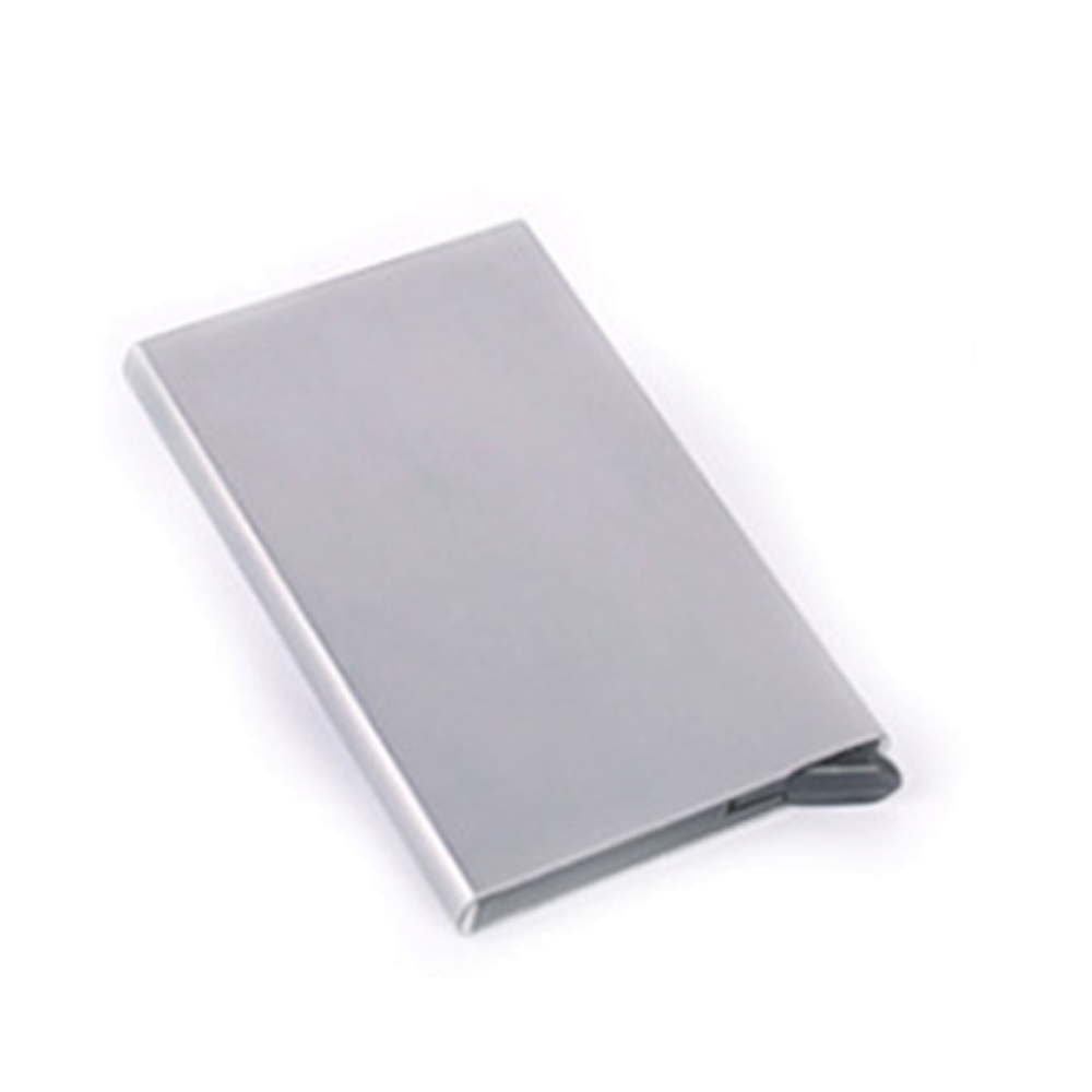 Anti-theft ID Credit Card Holder Thin Aluminium Metal Wallets Pocket Case Bank Women Men Credit Card Box: gray