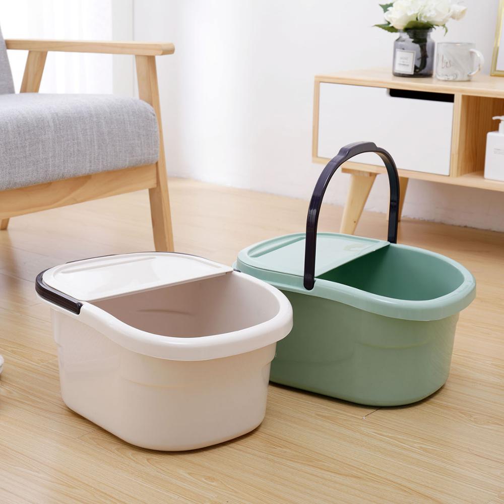 Large Plastic Bucket with Handle Foot Bath Bucket Bathroom Foot Wash Basin Laundry Buckets Portable Water Container