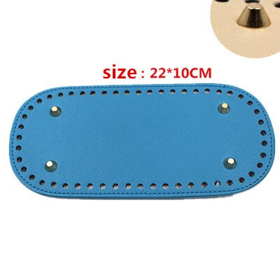 1 Pc Oval Long Round Leather Bottom with Holes Rivet for Knitted Bag PU Leather Bag Accessories DIY Woven Crochet Bag Bottom: C