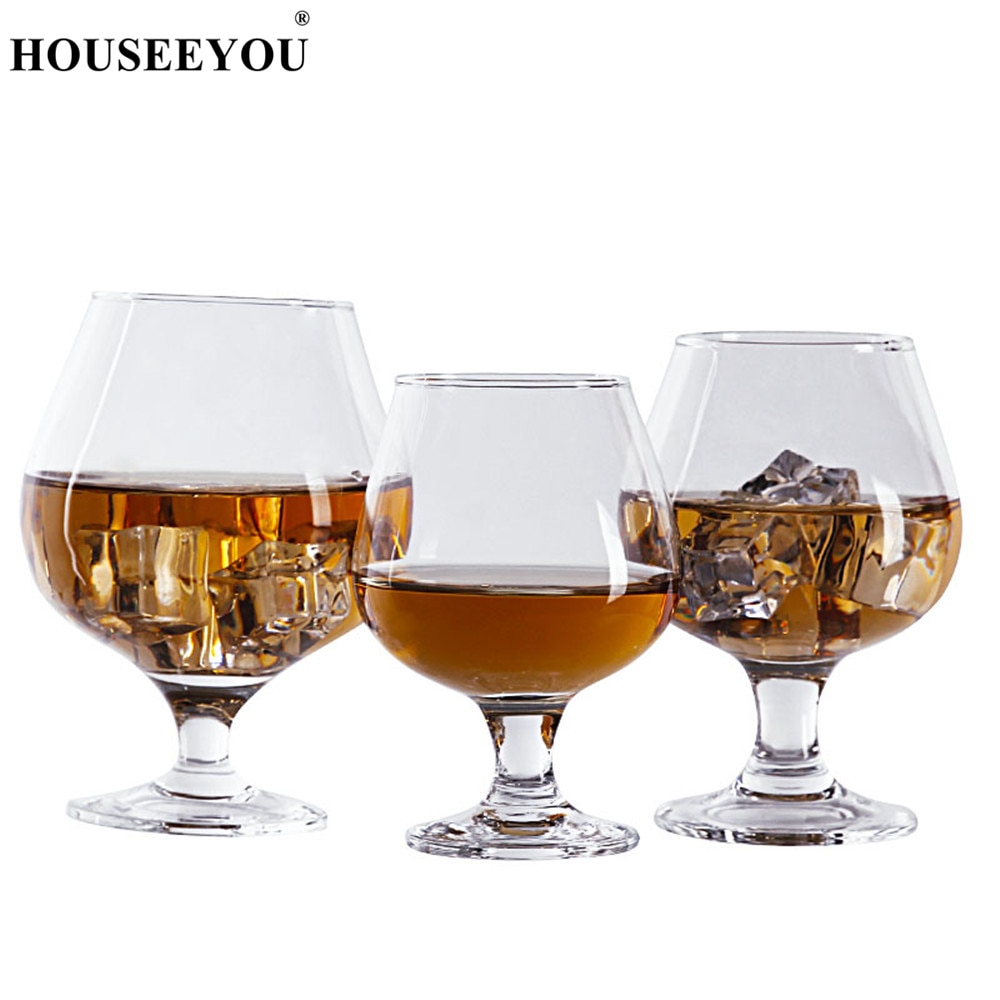HOUSEEYOU 2 stks/partij Brandy Korte Cup Kristal Wijn Glas voor Bar Cocktail Korte Bier Bril Drinken Whiskey Snifters Sigaar Cups
