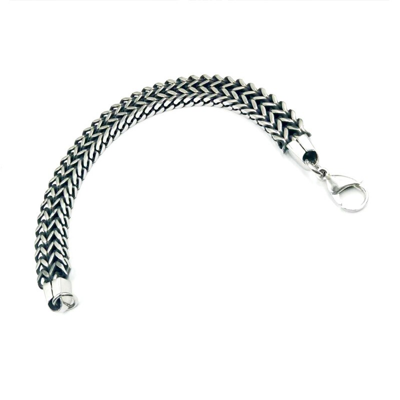 Bracelet rétro en acier inoxydable pour hommes, chaîne sur la main, breloque, accessoires, bracelets en acier, chaînes Hip hop,