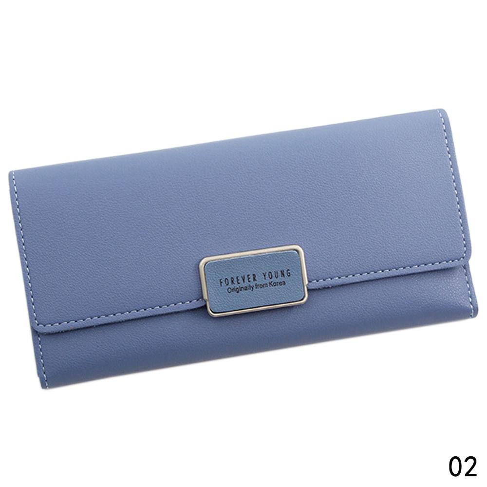 Wallet long Zipper Multi Card Position Leather Coin Purse women Card Holder Leather wallet women casual wallet: Blue