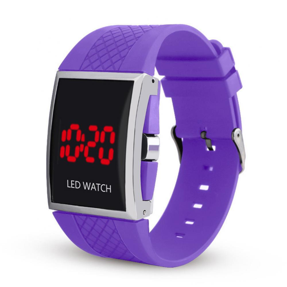 Montre-bracelet électronique LED pour hommes, , Aviation, pilote, compteur de vitesse, sport, voiture, cadran numérique, horloges: Violet