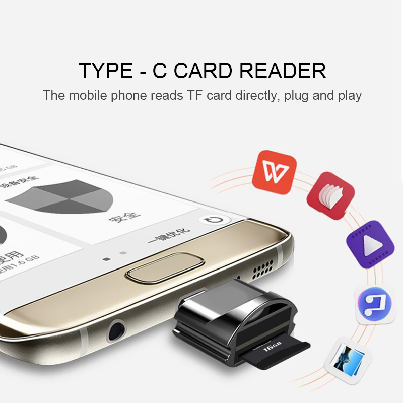 Micro SD to Type C Card Reader OTG USB Type-C Adapter Phone External Memory TF SD Card Adapter for Laptop Samsung Xiaomi