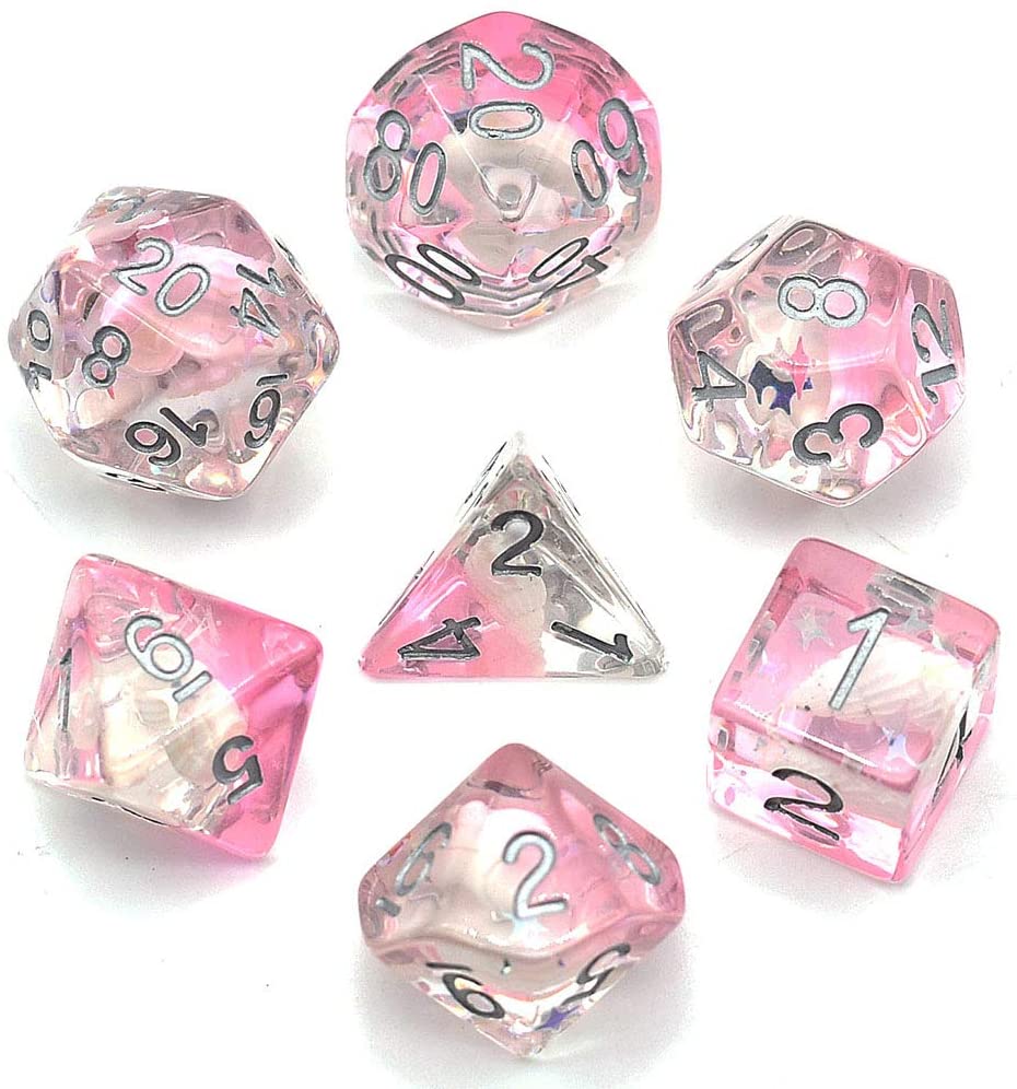 7Pcs/Set Conch DND Dice D&D Dice D4 D6 D8 D10 D% D12 D20 Polyhedral Games Dice Set for Table Games MTG RPG